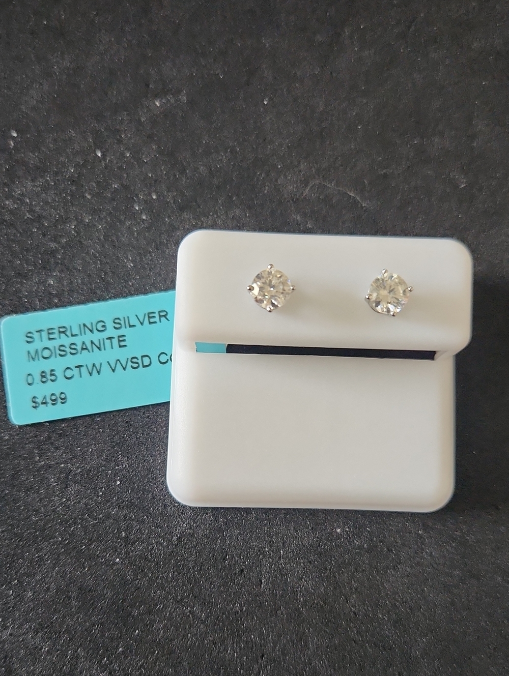 Sterling Silver & Moissanite Stud Earrings